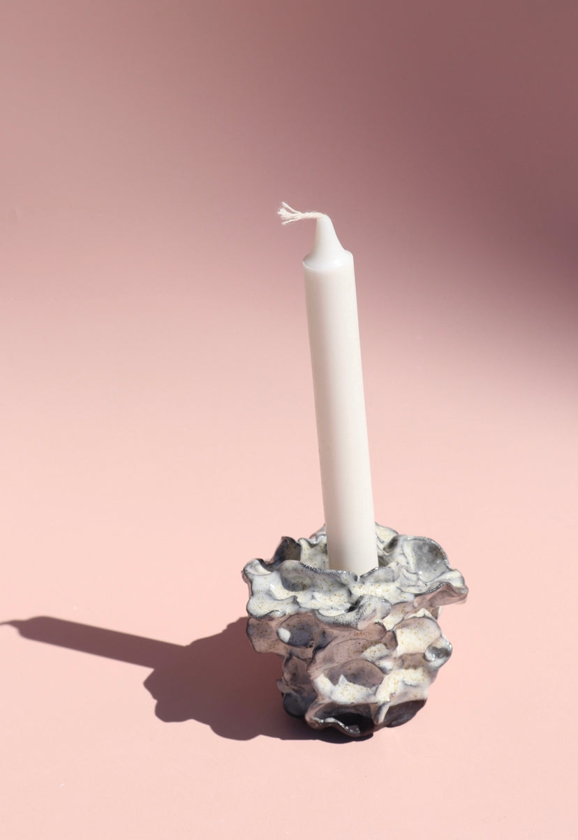 Dark Coral Candlestick Holder
