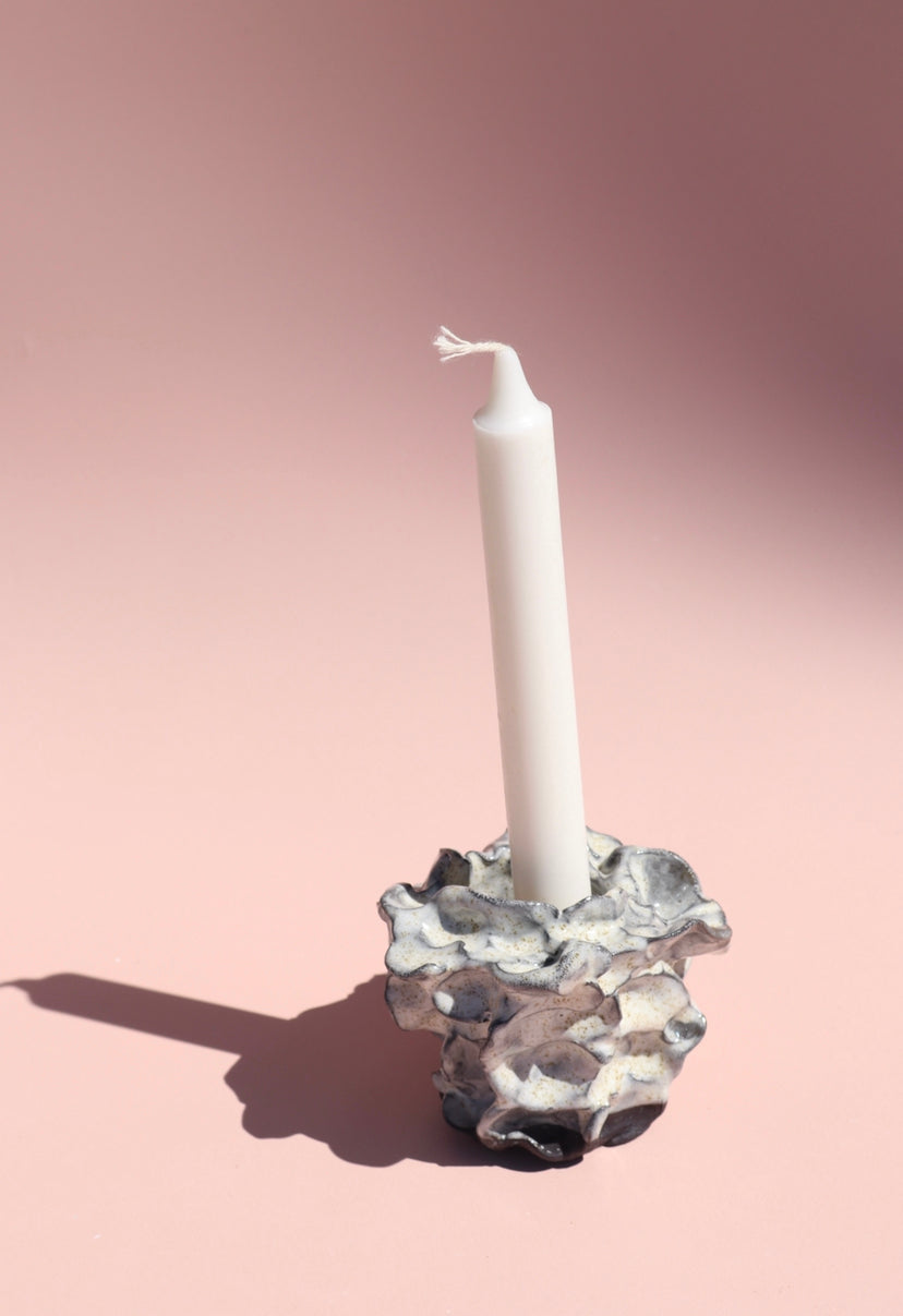 Dark Coral Candlestick Holder