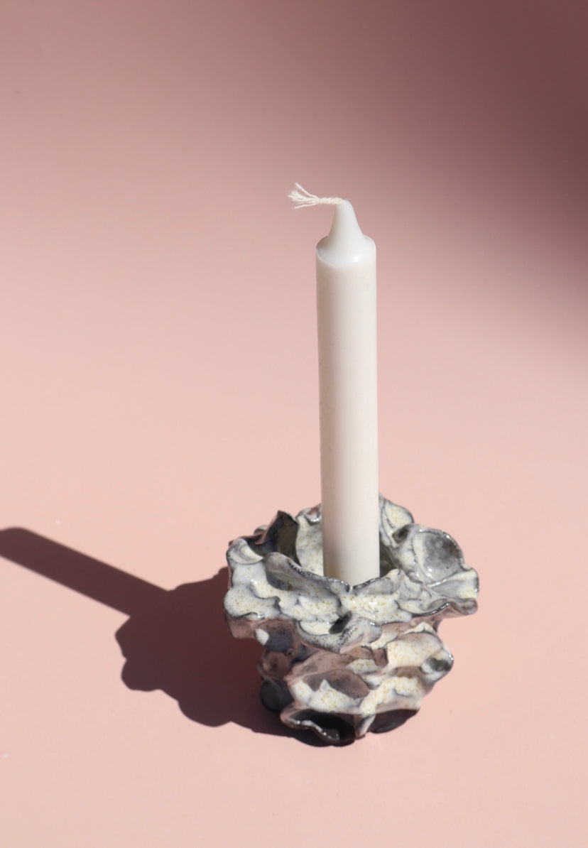 Dark Coral Candlestick Holder