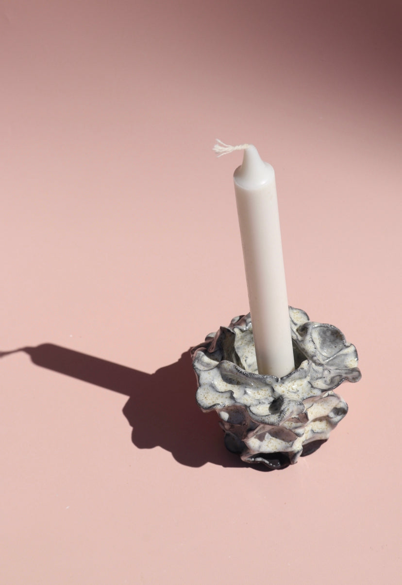 Dark Coral Candlestick Holder