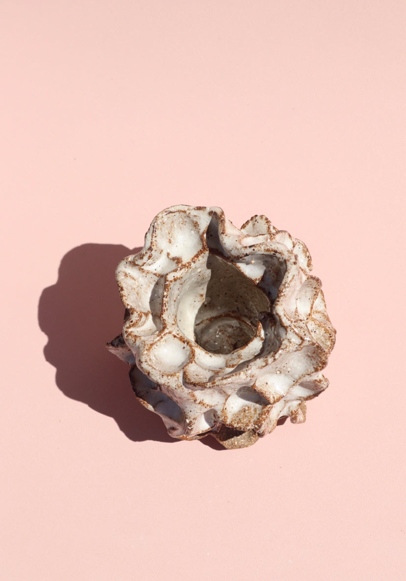 Dark Speckle Coral Candlestick Holder